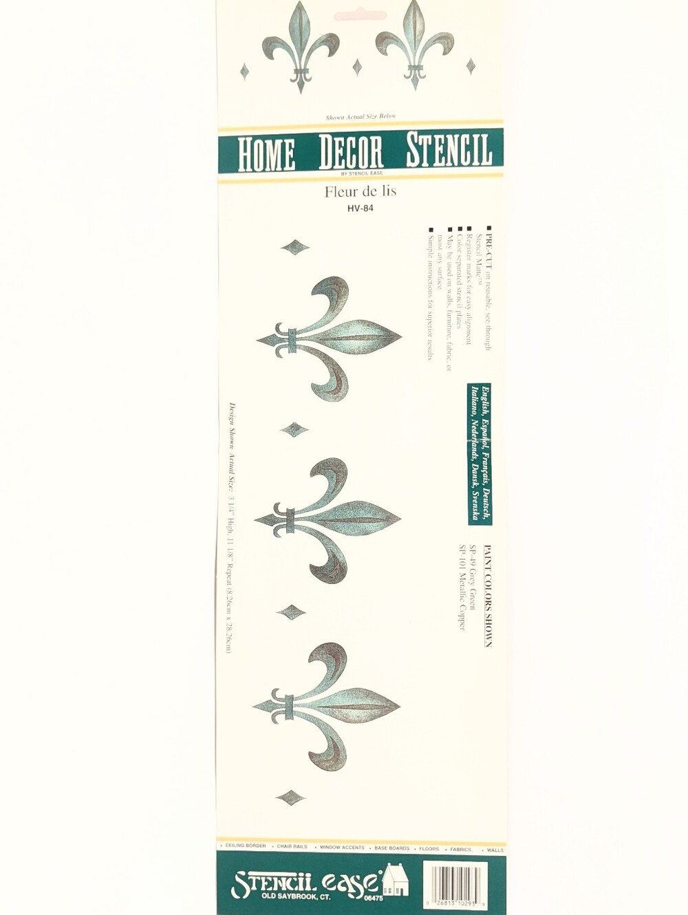Stencil Ease Fleur de Lis HV-84 Reusable Home Decor Stencil Vintage Craft